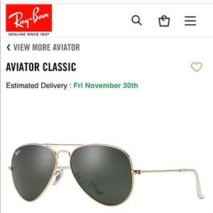 Black/gold RAY BAN women’s aviators